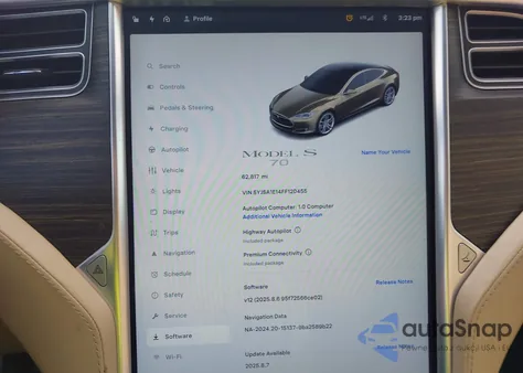 2015 Tesla Model S из США, поврежденный, VIN 5YJSA1E14FF120455